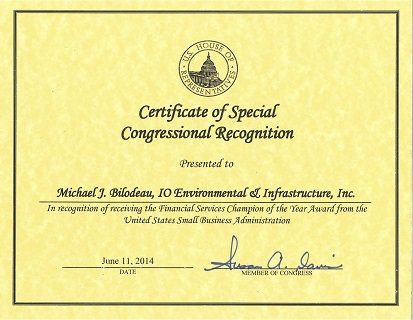 U.S. Congress Small Business Certificate